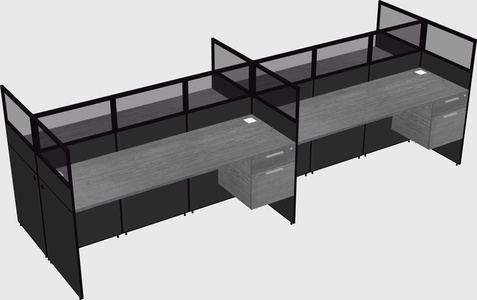 Shared rectangular cubicle