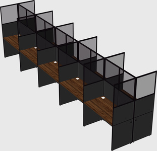 Shared rectangular cubicle