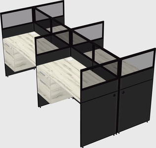 Shared rectangular cubicle