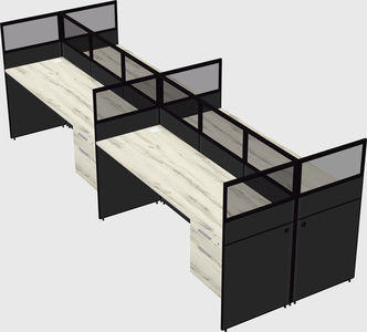 Shared rectangular cubicle