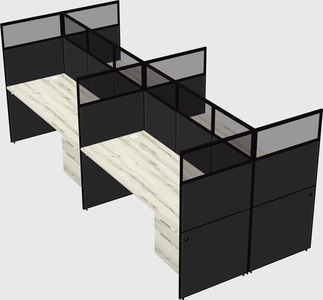 Shared rectangular cubicle