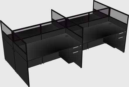 Shared rectangular cubicle