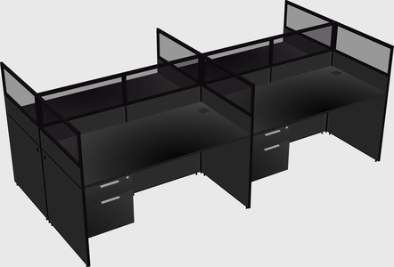 Shared rectangular cubicle