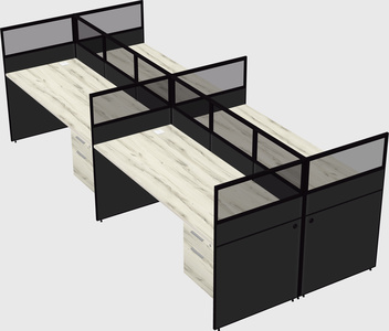 Shared rectangular cubicle