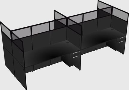 Shared rectangular cubicle