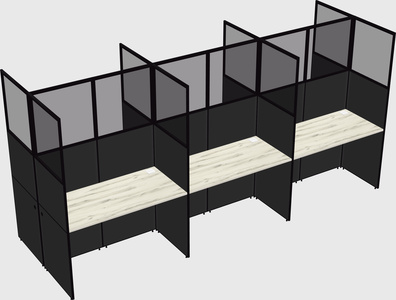 Shared rectangular cubicle