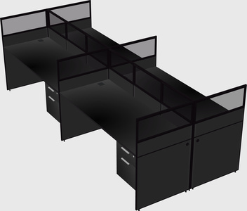 Shared rectangular cubicle