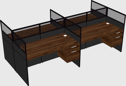 Shared rectangular cubicle