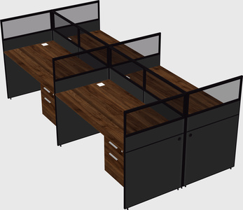 Shared rectangular cubicle