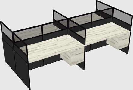 Shared rectangular cubicle
