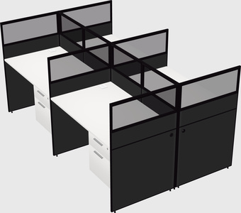 Shared rectangular cubicle