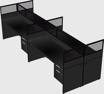 Shared rectangular cubicle