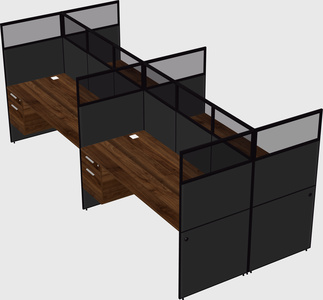 Shared rectangular cubicle