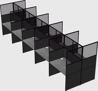 Shared rectangular cubicle