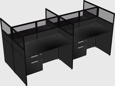 Shared rectangular cubicle