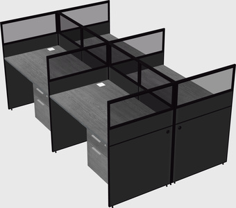 Shared rectangular cubicle