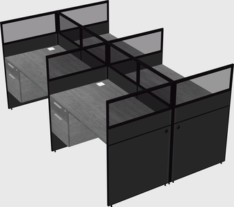 Shared rectangular cubicle