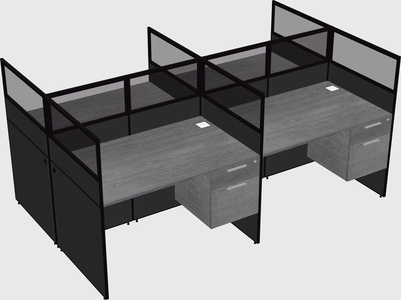 Shared rectangular cubicle