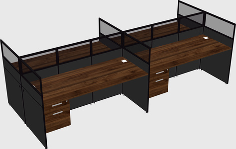 Shared rectangular cubicle