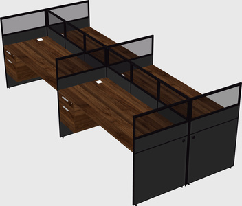 Shared rectangular cubicle