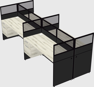 Shared rectangular cubicle