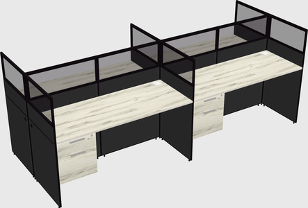Shared rectangular cubicle