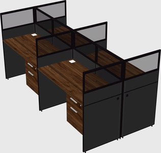 Shared rectangular cubicle