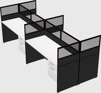 Shared rectangular cubicle