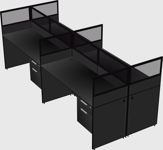 Shared rectangular cubicle