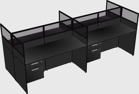 Shared rectangular cubicle