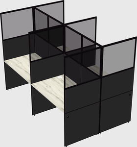 Shared rectangular cubicle