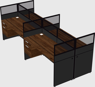 Shared rectangular cubicle