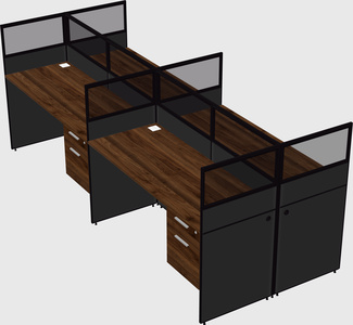 Shared rectangular cubicle