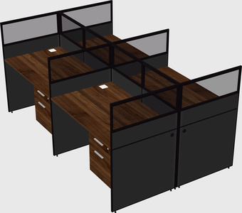 Shared rectangular cubicle