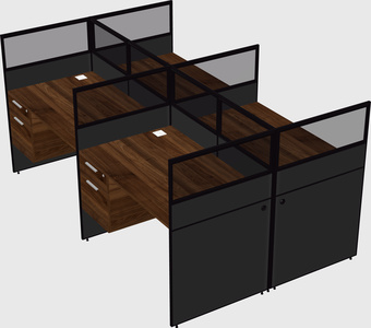 Shared rectangular cubicle