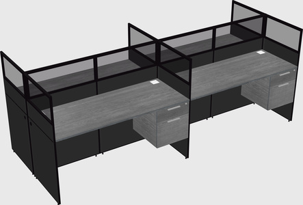 Shared rectangular cubicle