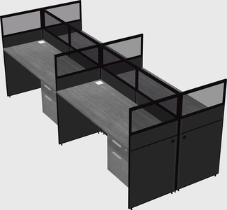 Shared rectangular cubicle