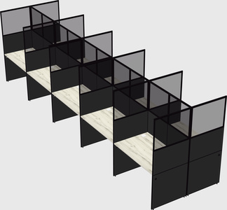 Shared rectangular cubicle