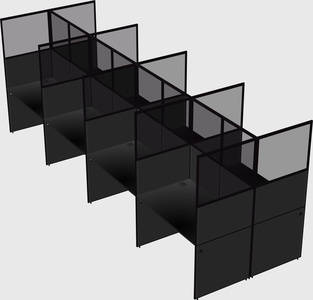 Shared rectangular cubicle