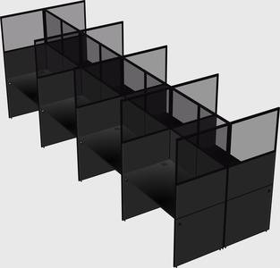 Shared rectangular cubicle