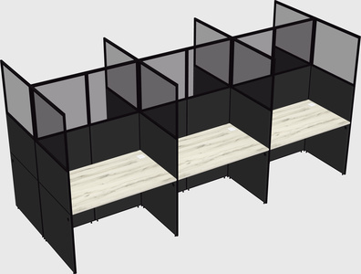 Shared rectangular cubicle