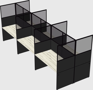 Shared rectangular cubicle