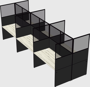Shared rectangular cubicle