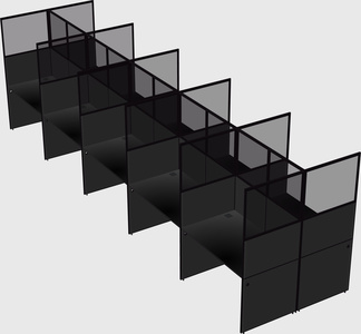 Shared rectangular cubicle
