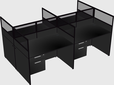 Shared rectangular cubicle
