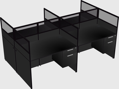 Shared rectangular cubicle