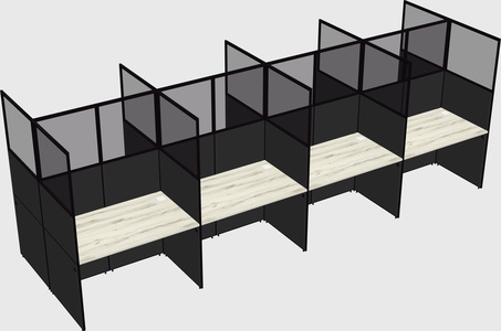 Shared rectangular cubicle