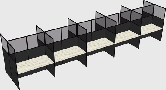 Shared rectangular cubicle