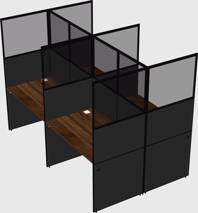 Shared rectangular cubicle