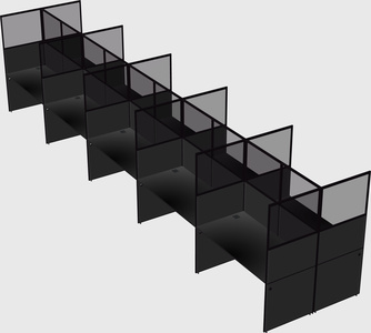 Shared rectangular cubicle